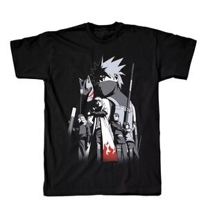 Naruto Kakashi Story T-Shirt Mens XXL 2XL Black New Graphic Anime Manga NWT